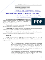 Resolucao CNAS No 49- De 15 de Marco de 2007