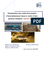 Valorisation Des Coûts Des Projets D'investissement Dans Le Cadre D'une Gestion Déléguée Cas de LYDEC