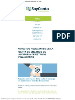 Aspectos Relevantes de La Carta de Encargo de Auditoría de Estados Financieros