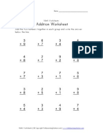 Addition Math Worksheet 1