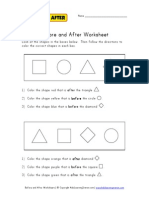 Before After Worksheet