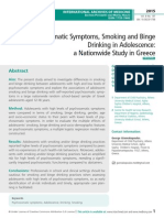 Psychosomatic Symptoms, Smoking and Binge Drinking in Adolescence