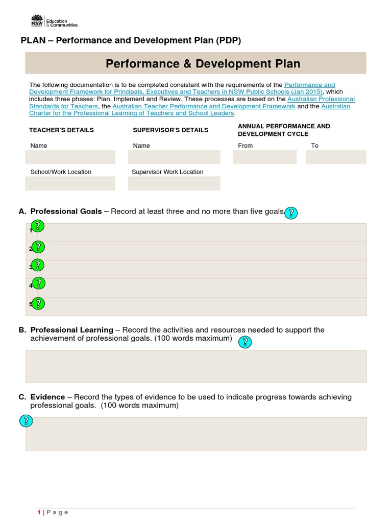 Pdp teacher template joining the dots editable pdf software