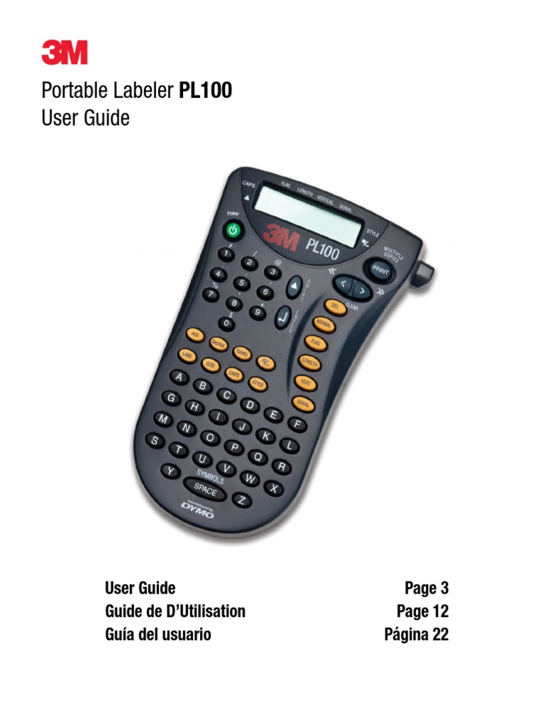 Manual Etiquetadora 3M PL100 | PDF | Printer (Computing) | Text