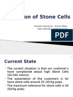 Reduction of Stone Cells: Process Champion: Simon Wiles Team Member: Zafar Hussain