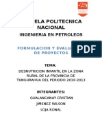 Desnutrición en La Provincia Del Tungurahua