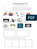 Prueba de Seres Vivos 1º Basico