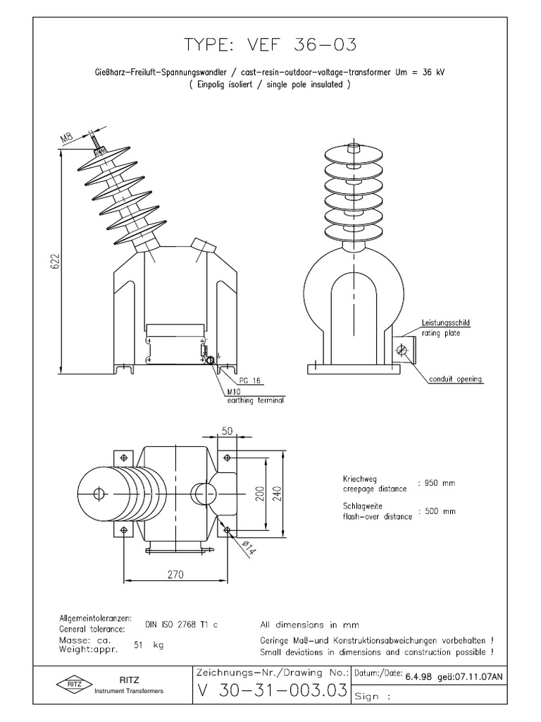 RITZ Instrument Transformers Overview | PDF