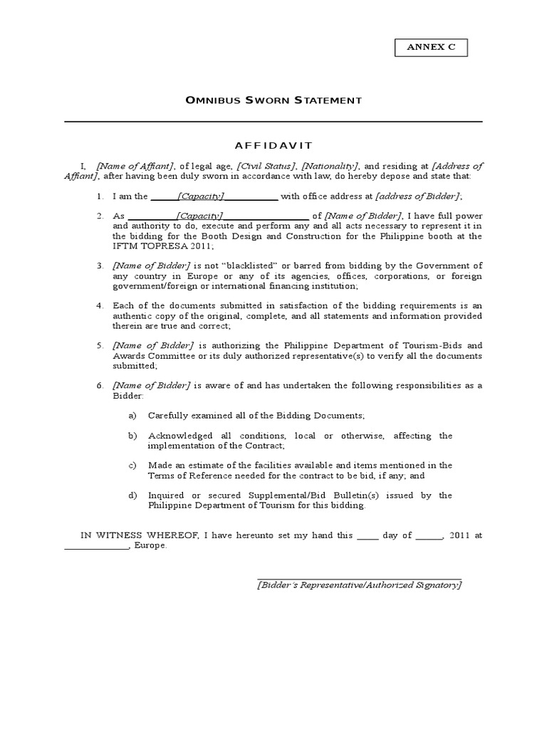 Omnibus Sworn Statement Annex C PDF