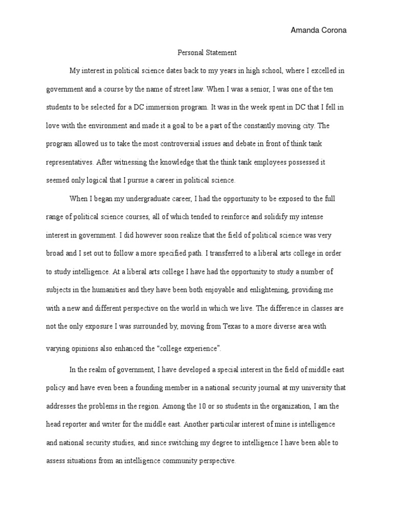 Politics personal statement examples picture
