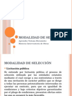 Modalidad de Selección