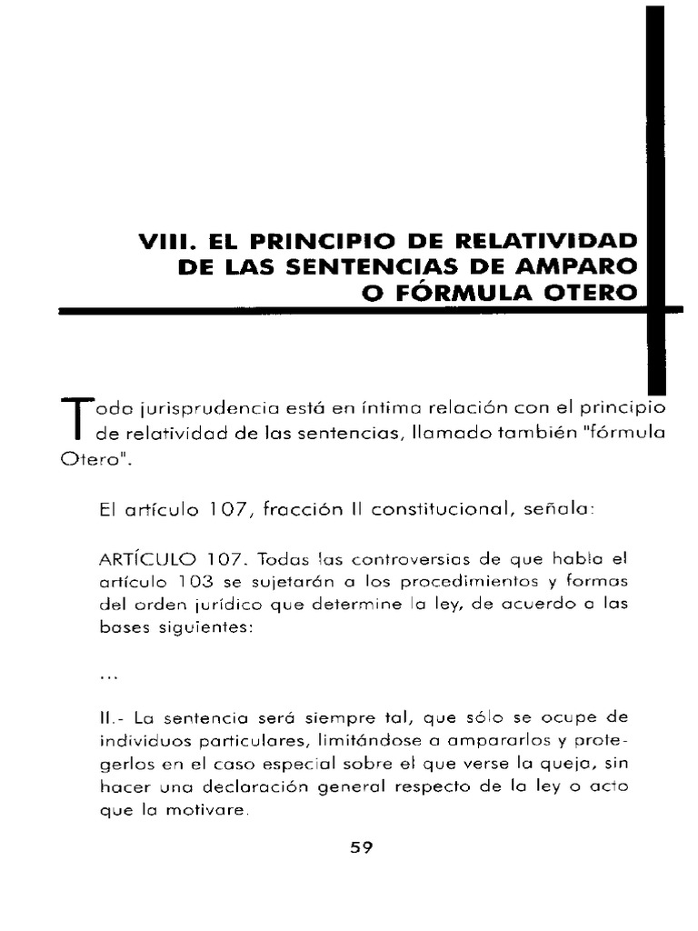 Principio de Relatividad de Las Sentencias de Amparo o Formula Otero | PDF