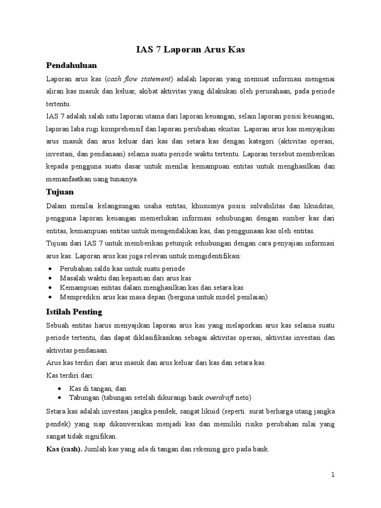 Ias 7 Laporan Arus Kas