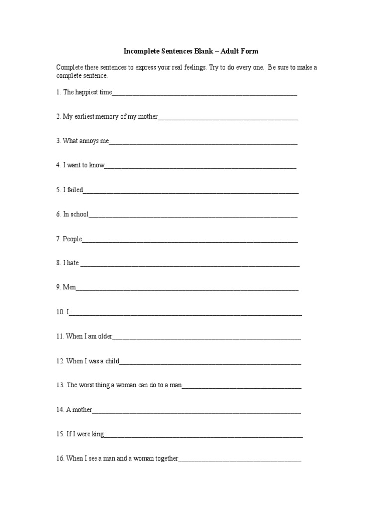 Rotter Incomplete Sentences Test | PDF | Language Arts & Discipline