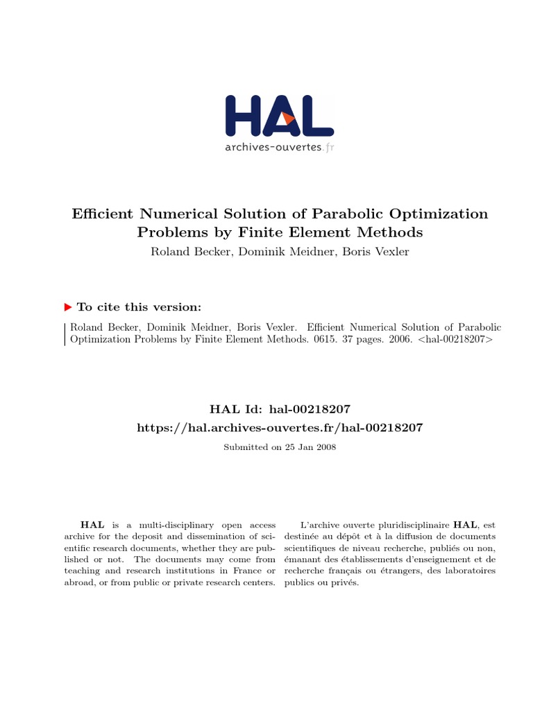 Efficient Numerical Solution of Parabolic Optimization Problems by ...