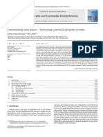 Concentrationg Solar Power Technology Potential and Policy in India