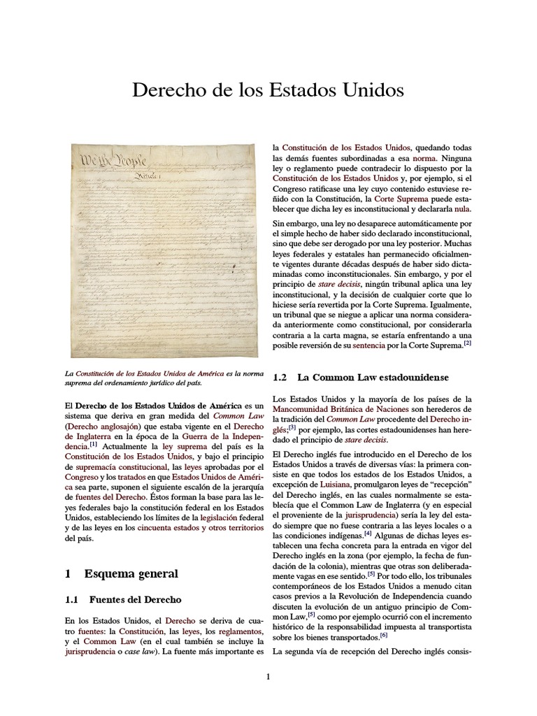 Derecho de Los Estados Unidos | PDF | Ley común | Instituciones sociales