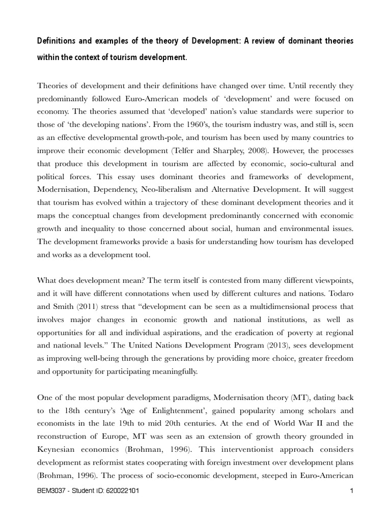 Tourism management essay image