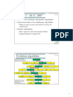 Lecture 2 - 26.11. 2007: Basics of Eas Continues and Genetic Algorithms - Some More Basics of Evolutionary Algorithms