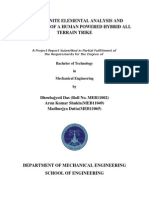 Design, Finite Elemental Analysis and Fabrication of A Human Powered Hybrid All Terrain Trike