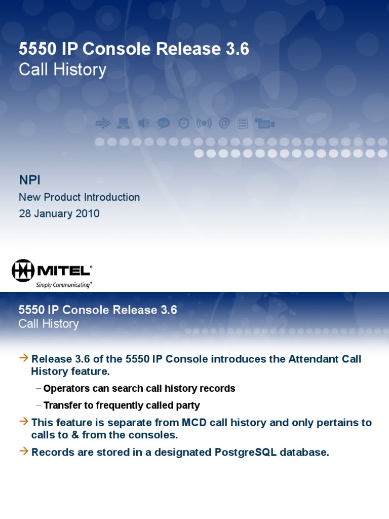 5550 IP Console Call History Setup Guide | PDF | Postgre Sql | Superuser