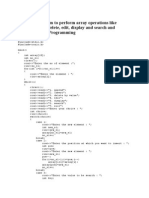 Code For Program To Perform Array Operations Like Append, Insert, Delete, Edit, Display and Search and Element in C++ Programming