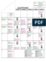 SCDNF August 2015 Schedule