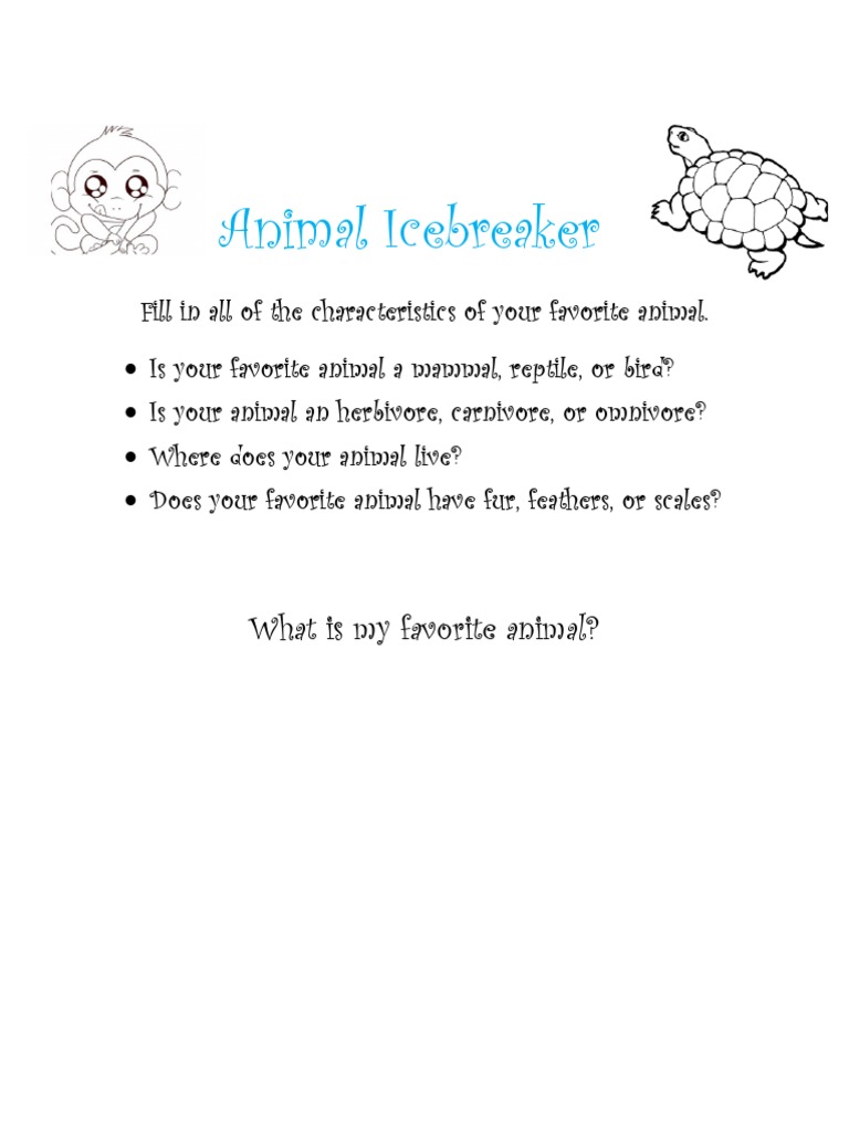 Animal Icebreaker PDF