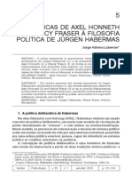 As críticas de Honneth e Fraser à política deliberativa de Habermas