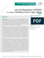 The Political Economy and Stigmatization of HIV/AIDS in Patients Attending a Clinic in Lagos, Nigeria