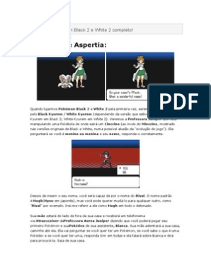 Detonado Pokémon Black 2 e White 2 Completo, PDF, Pokémon