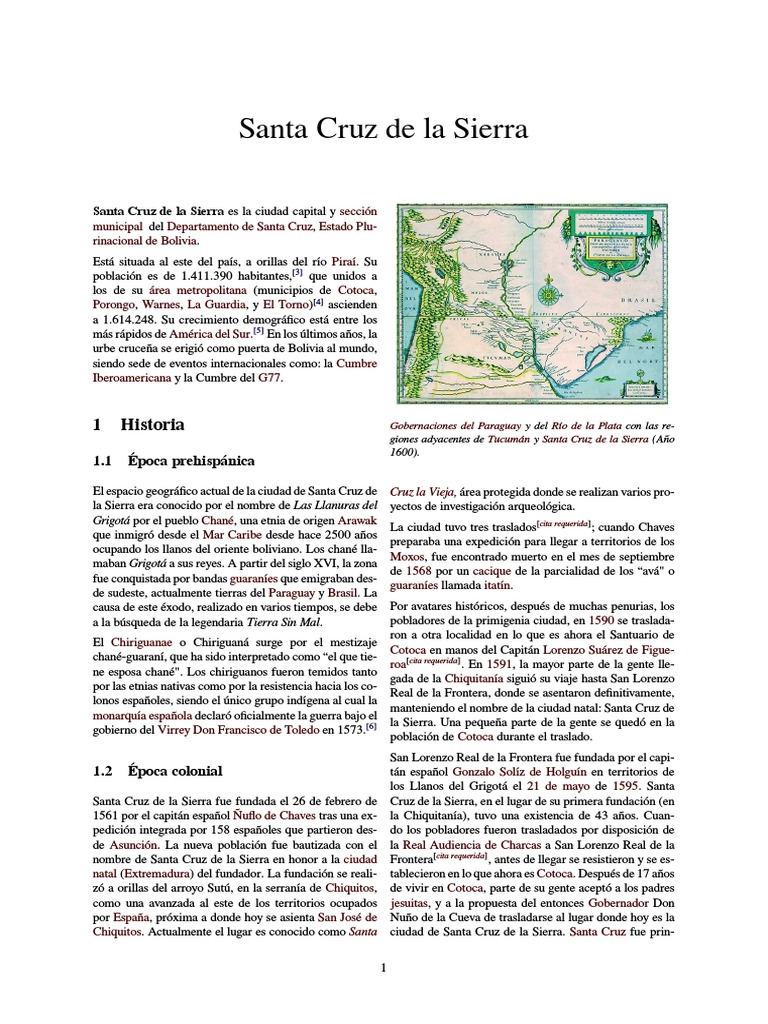 Historia de Santa Cruz de la Sierra | PDF | Bolivia