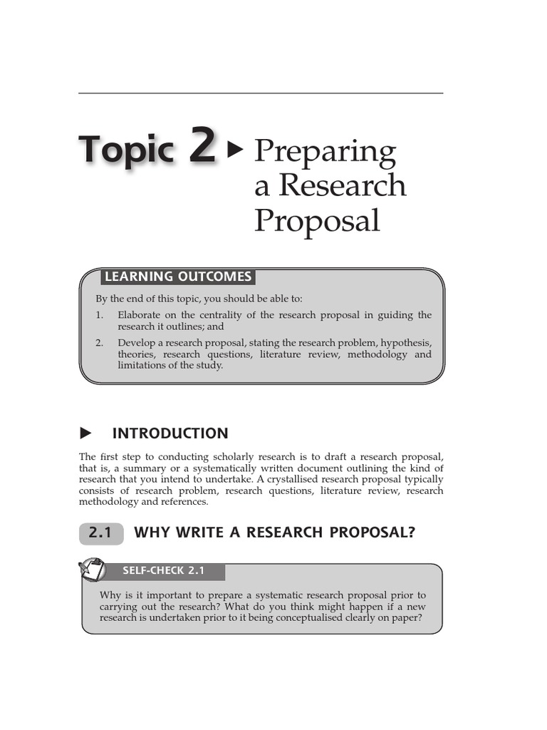tasks in preparing a research proposal