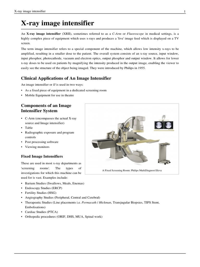 X-Ray Image Intensifier | PDF | Imaging | Applied And Interdisciplinary ...