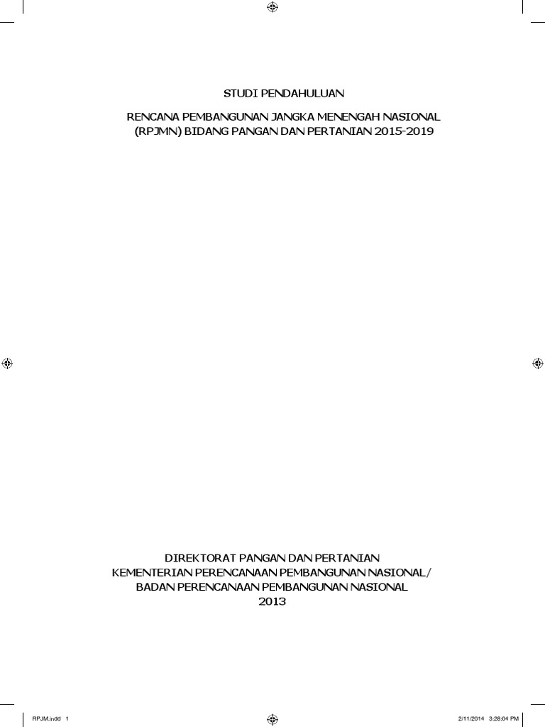 RPJMN Bidang Pangan Dan Pertanian 2015 2019