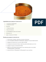 Ingredientes para Preparar La Torta de Ron