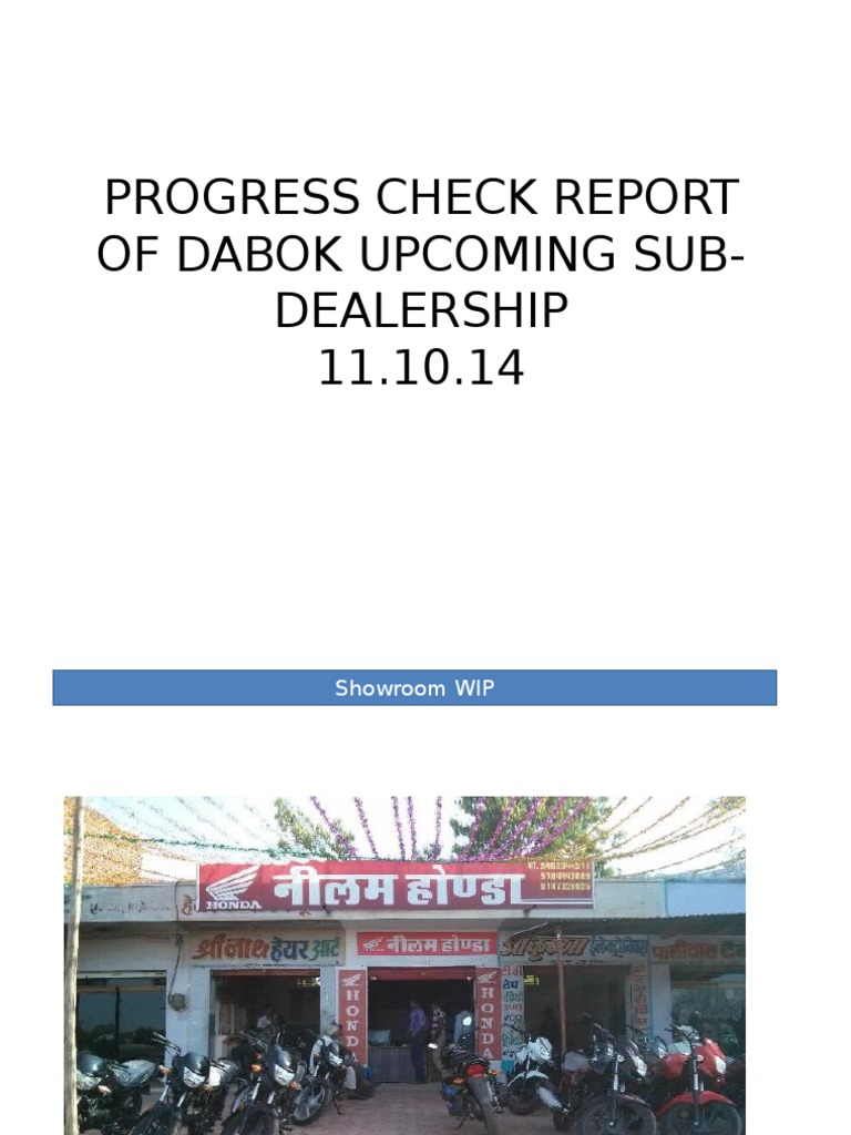 Dabok Dealership Progress Report | PDF | Career & Growth | Business