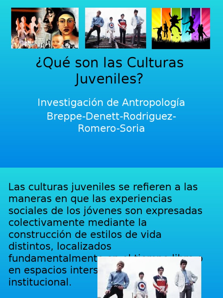 Qué Son Las Culturas Juveniles Juventud Socialización Prueba gratuita de 30 días Scribd