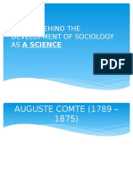 People Behind The Devt. of Sociology As A Science