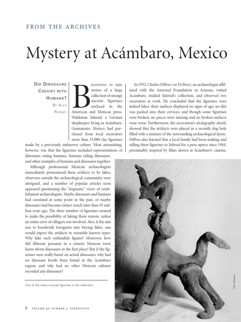 Mystery at Acámbaro, Mexico: From The Archives | PDF