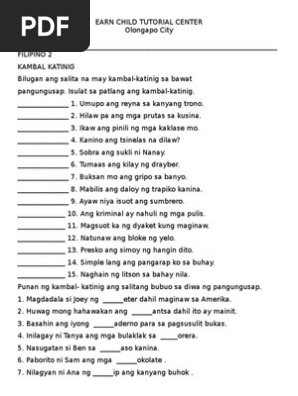 grade 2 filipino worksheet pdf