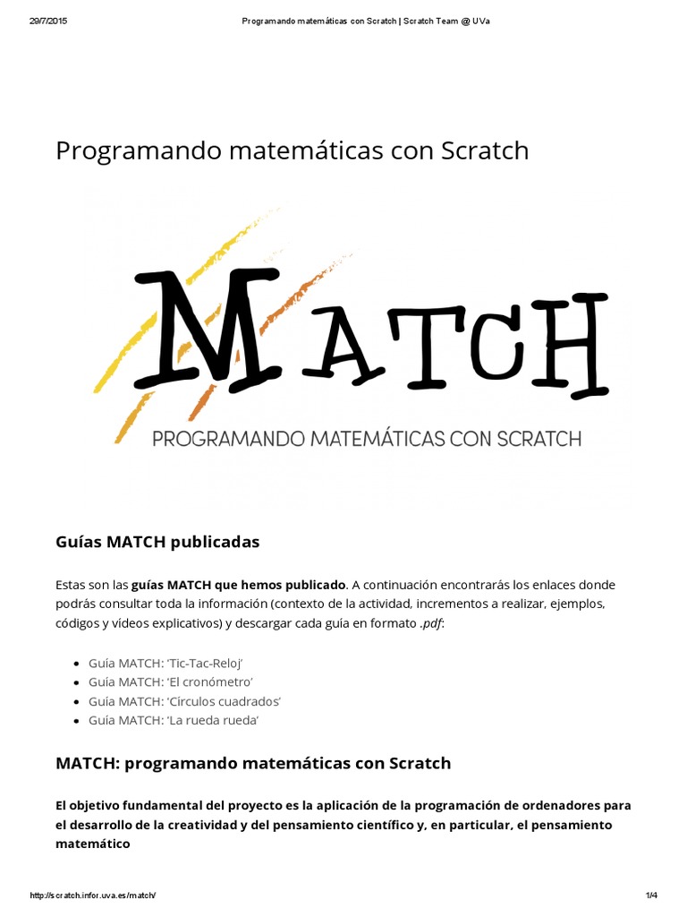 Programación Matemática con Scratch | PDF | Scratch (lenguaje de ...