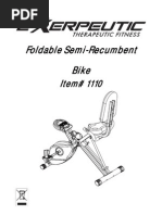 Exerpeutic Foldable Semi-Recumbent Bike