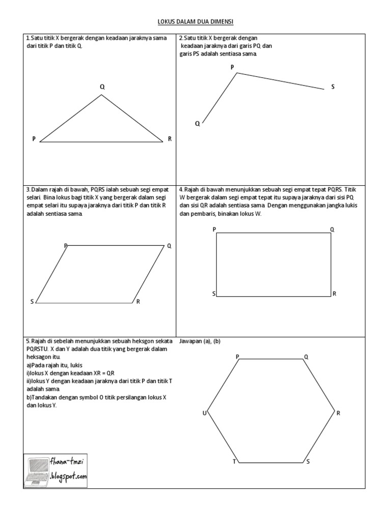 Lokus Dalam Dua Dimensi Tingkatan 3 | PDF | Metode & Bahan Ajar