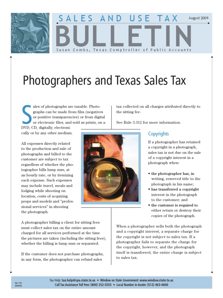 Photographers and Texas Sales Tax Download Free PDF Sales Taxes In