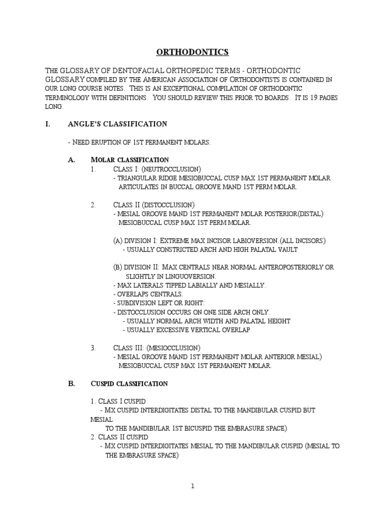 Orthodontics T Glossary of Dentofacial Orthopedic Terms Orthodontic
