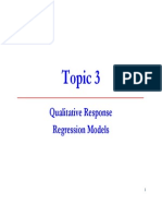 Topic 3: Qualitative Response Regression Models