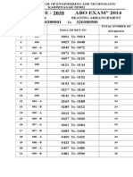 Center Code: 2038: ABO EXAM" 2014