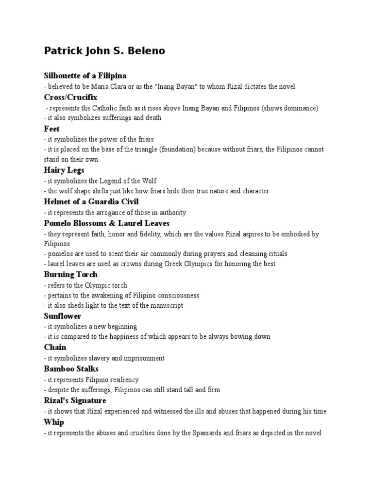 Noli Me Tangere Cover Symbolisms PDF