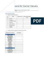 Questionnaire For Carrier Owners: Demographics